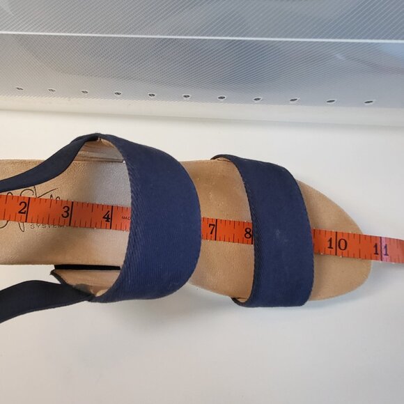Life Stride Soft System navy blue wedge sandals EUC worn once size 9.5 - Picture 9 of 13